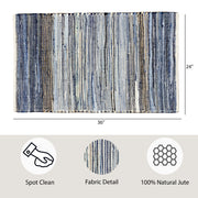 Lucky Brand Max Border Stripe Jute/Denim - Natural/White/Denim - Accent Rug