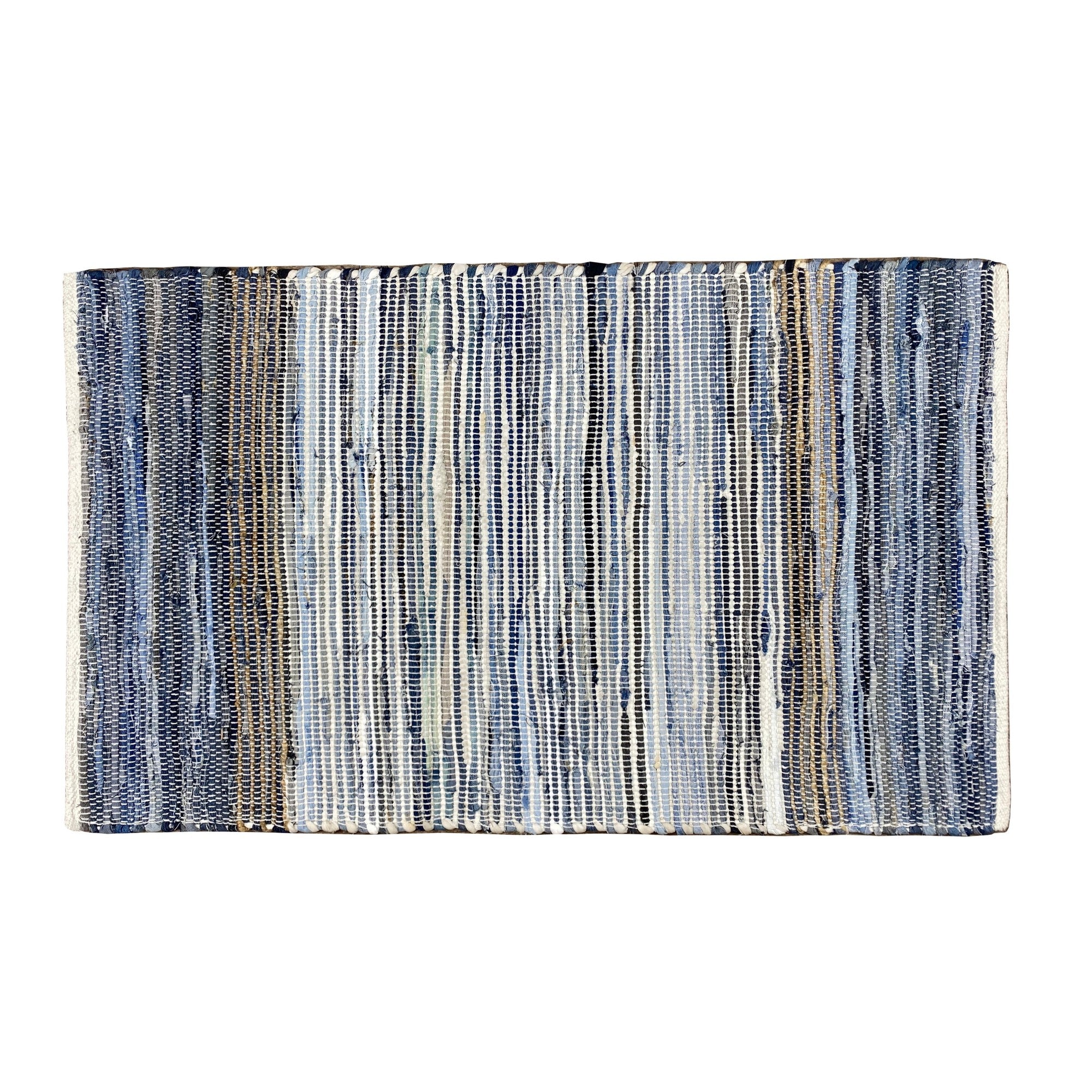Lucky Brand Max Border Stripe Jute/Denim - Natural/White/Denim - Accent Rug