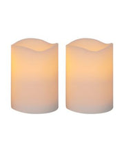 Mikasa Mikasa Wavy Top LED Pillar Can White 4 inches