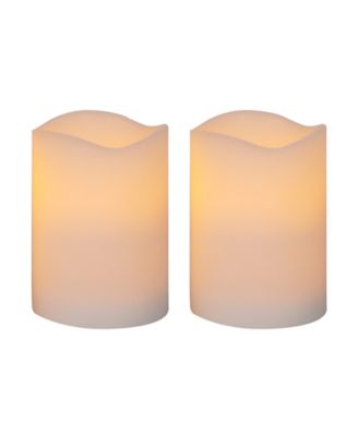 Mikasa Mikasa Wavy Top LED Pillar Can White 4 inches