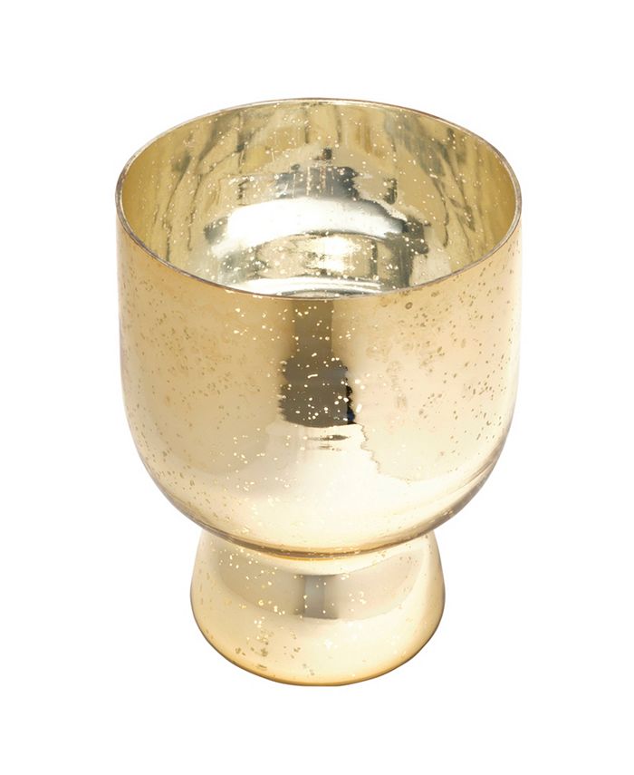 Mikasa Mercury Glass Hurricane, 8.5 Inches - Gold - 8.5 inches