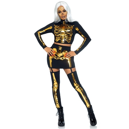 Leg Avenue Golden Skeleton Women's Fancy-Dress Costume for Adult, L