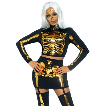 Leg Avenue Golden Skeleton Women's Fancy-Dress Costume for Adult, M
