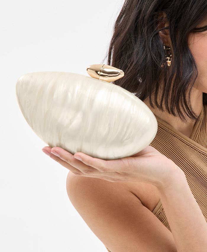 I.N.C. International Concepts Acrylic Shell Clutch, Exclusively at Macy's - Tan/Beige