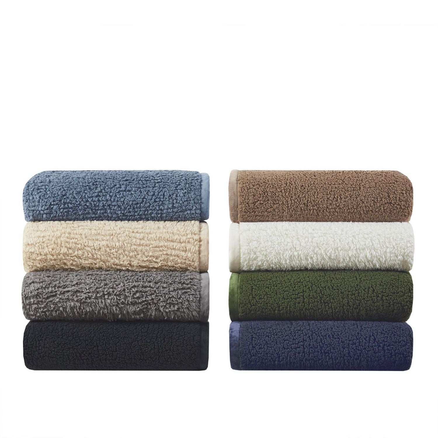 Woolrich Burlington Berber Fleece Blanket-Navy