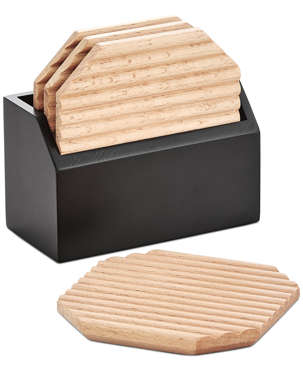 Hotel Collection Set of 4 Coasters and Holder, Created for Macys - Multi