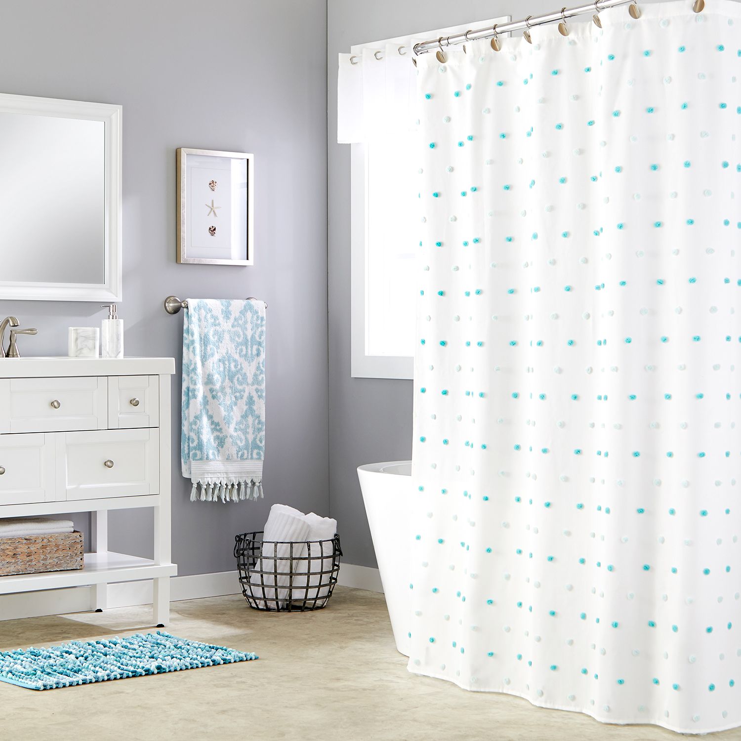 Saturday Knight, Ltd. Colorful Dot Shower Curtain