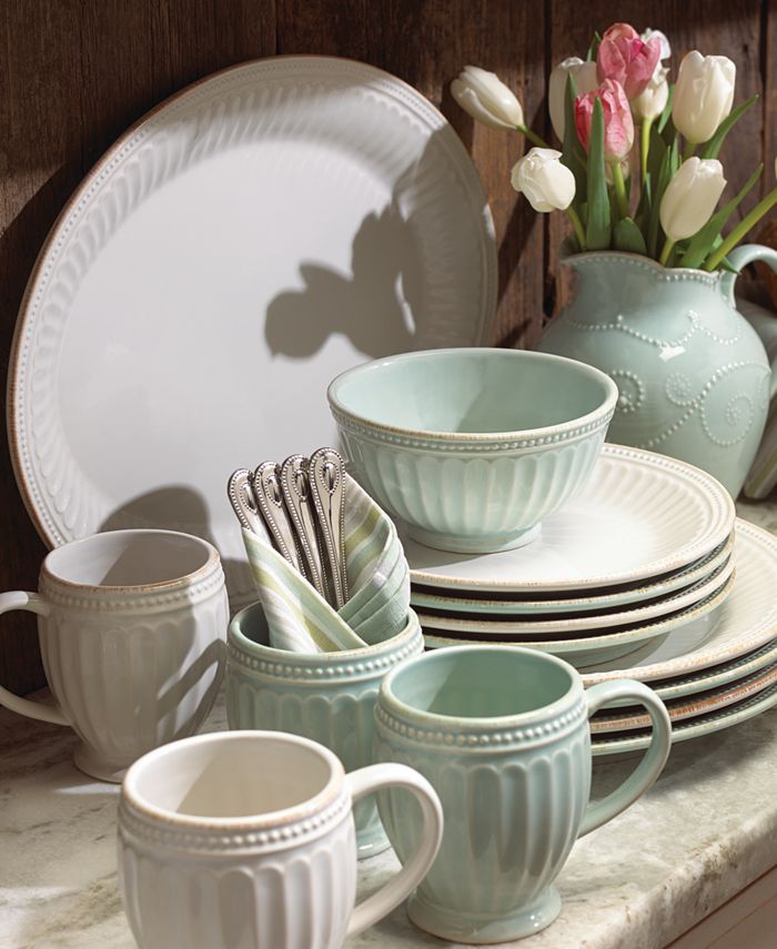 Lenox Dinnerware Stoneware French Perle Groove White Dinner Plate - White