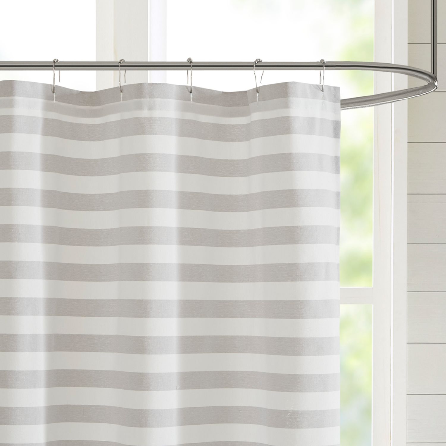 Madison Park Donna Stripe Blended Yarn Dyed Woven Shower Curtain