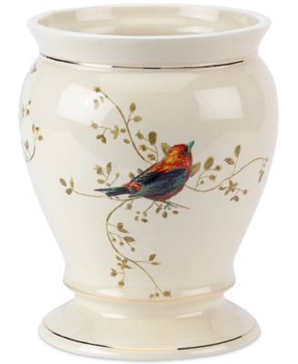 Avanti Gilded Birds Trash Can Ivory Wastebasket