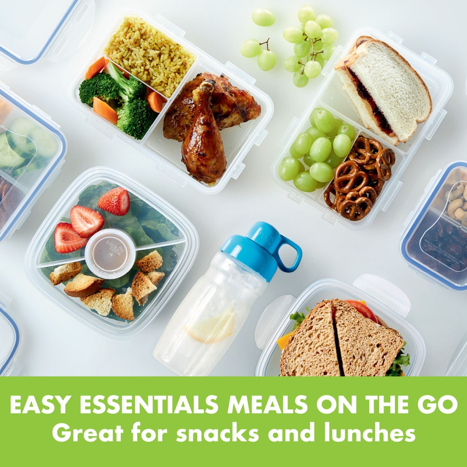 LocknLock Easy Essentials On-the-Go Meals 29-oz. Divided Food Storage Container