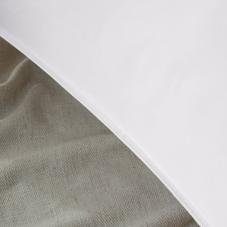 Unikome 2 Pack White Goose Down Feather Pillows in White Cotton Fabric, Standard