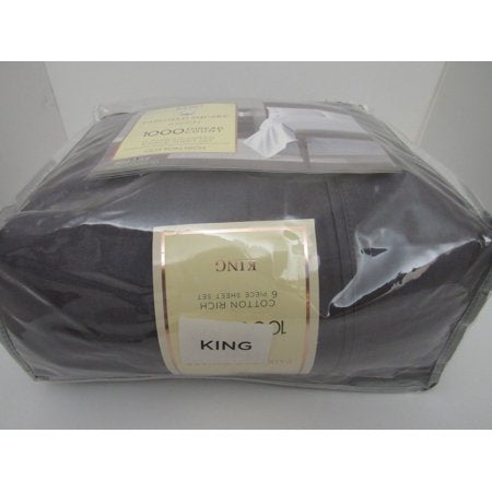 WellBeing Silvadur 1000-Thread-Count CVC 6-Piece King Sheet Set, Grey