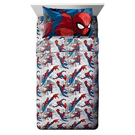 Marvel Spider Man Burst Multi-Color Full Sheet Set, 100% Microfiber