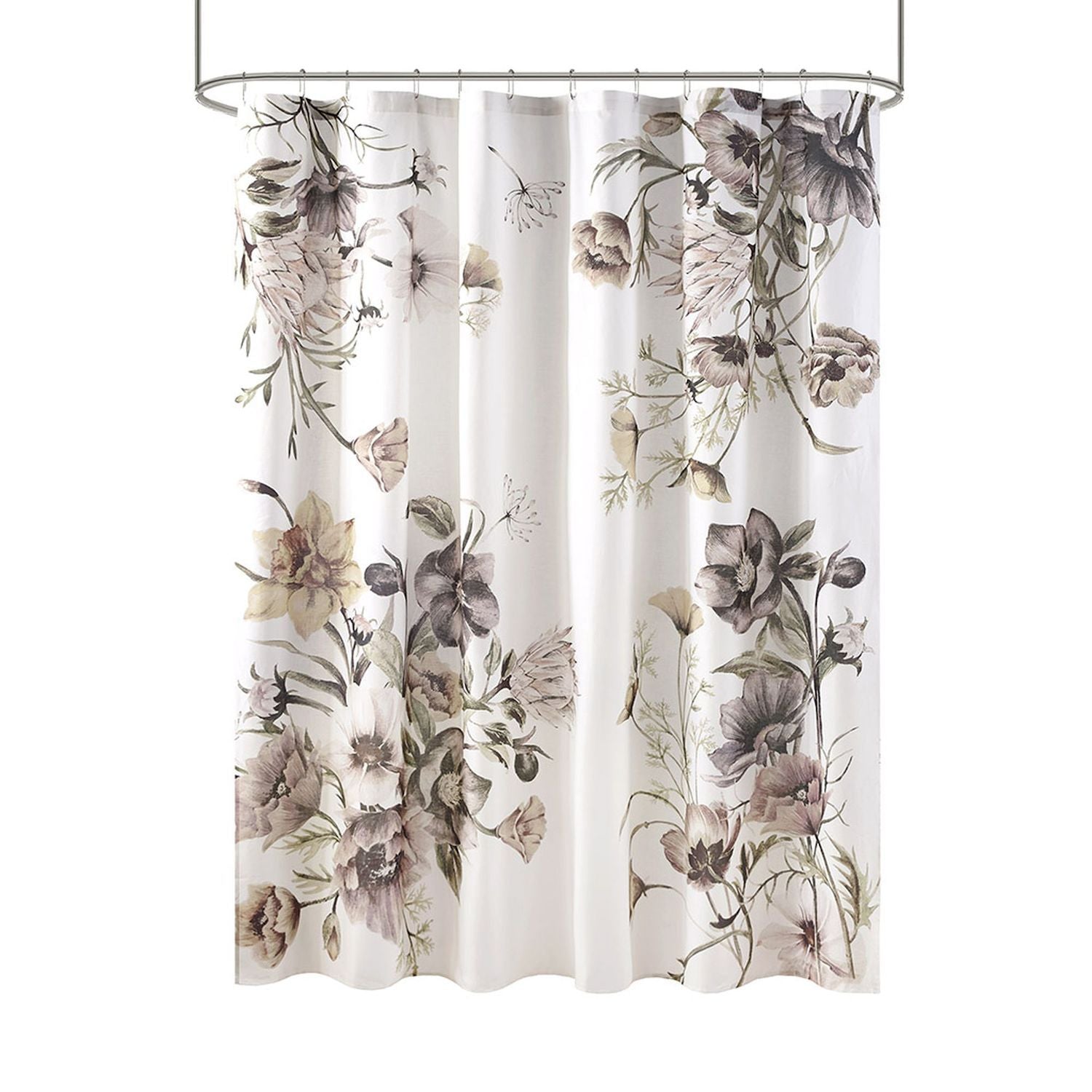 Madison Park Gisele Floral Printed Cotton Shower Curtain
