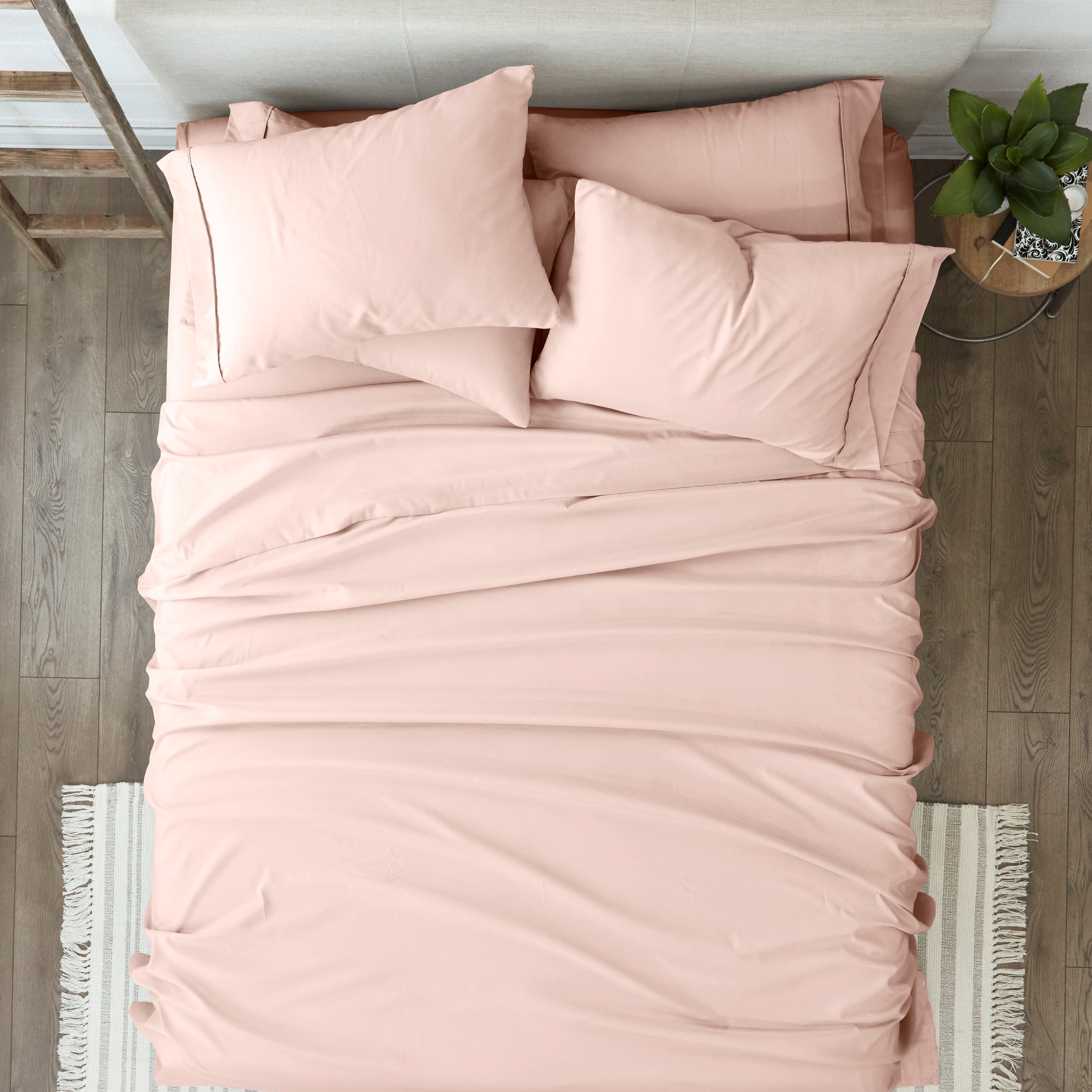 Ienjoy Home Twin Microfiber Blush 4-Piece Bed-Sheet