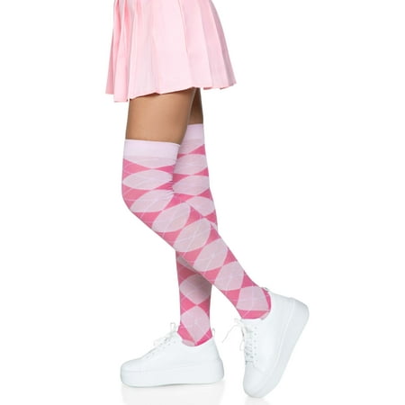 Leg Avenue Women's Argyle knit over the knee socks