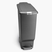 simplehuman 40-Liter Grey Plastic Wheeled Touchless Outdoor Kitchen Trash Can with Lid