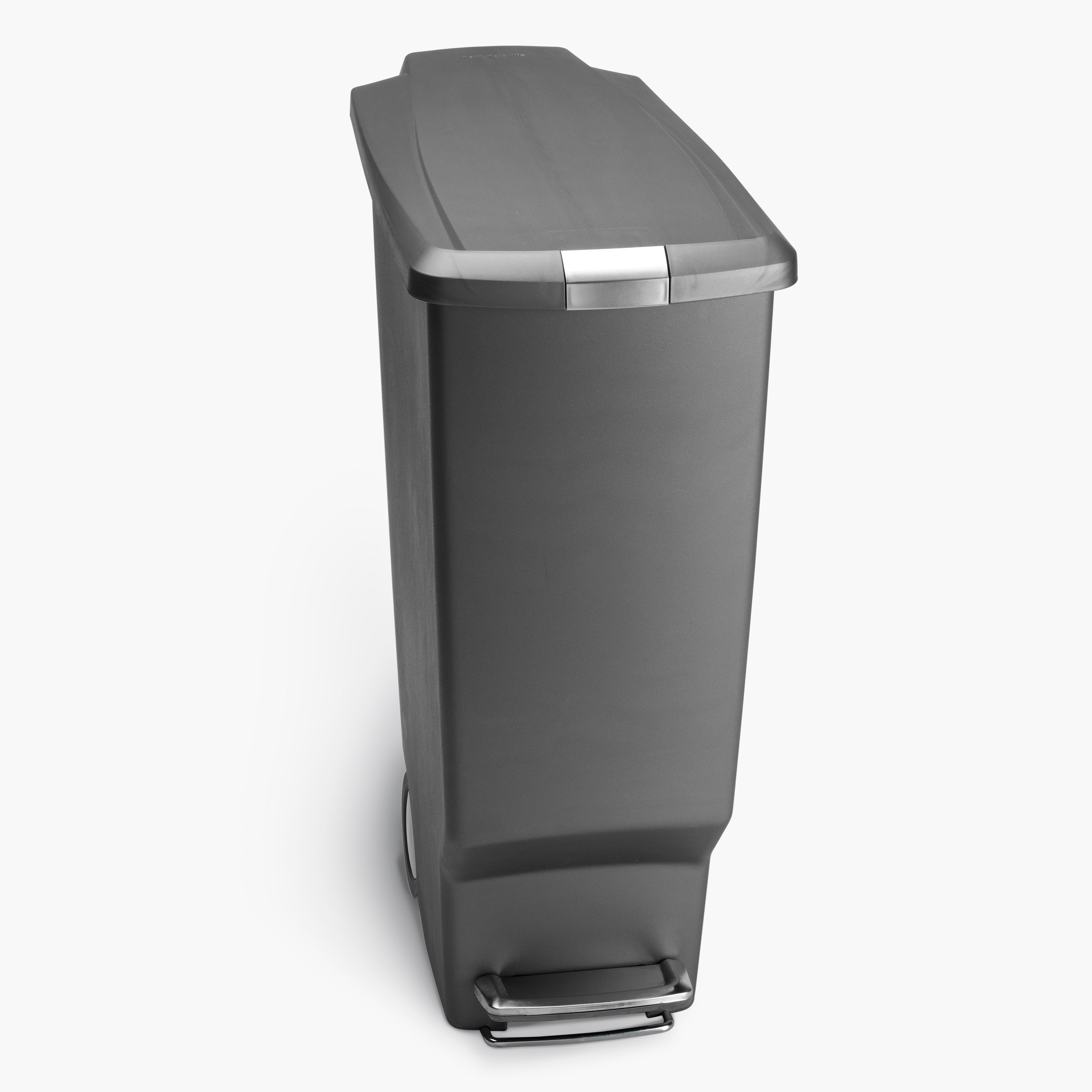 simplehuman 40-Liter Grey Plastic Wheeled Touchless Outdoor Kitchen Trash Can with Lid