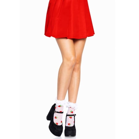 Leg Avenue Women's Strawberry Polka Dot Ruffle Top Ankets