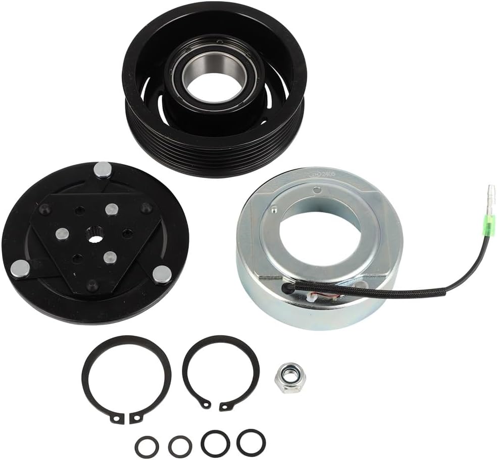 cciyu Air Conditioning Compressor Clutch 2009-2014 for Mitsubishi Lancer 2.0L 2009-2014 for Mitsubishi Lancer 2.4L Replaces AC Compressor for Car 6 Grooves - Open Box
