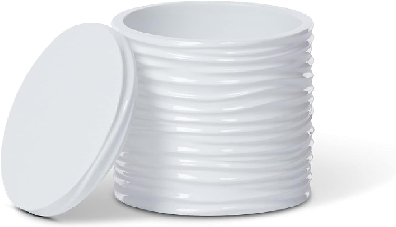 Roselli By The Sea Collection Canister, One Size, White Swirl