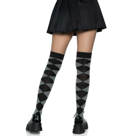 Leg Avenue Women's Argyle knit over the knee socks