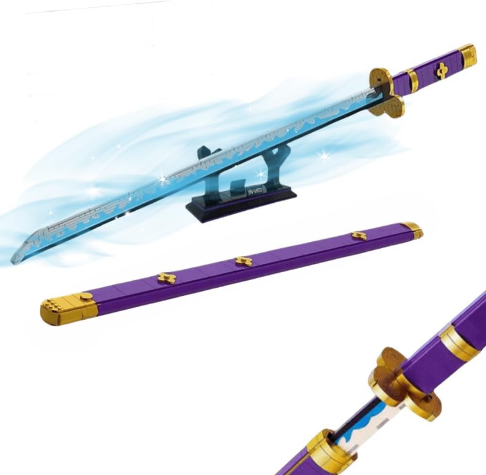 Roronoa Zoro Swords Enma ,Zoro Swords Building Block Set with Scabbard and Stand, 936 Piece One Toys Building Set,Suitable for Adults and Children 6+ Gift Set.