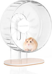 Bucatstate Hamster Exercise Wheel Super-Silent with Adjustable Base Dual-Bearing Cage Accessories Quiet Spinning Running Wheel for Dwarf Syrian Hamster Gerbils and Other Small Animals - Open Box