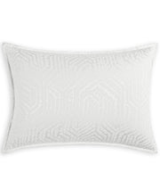 Hotel Collection Etched Geo Sham, Standard, Created for Macy's - White