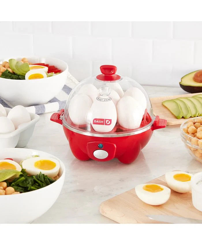 DASH Everyday Egg Cooker Red 7 Egg Capacity Poacher Omelet Maker New