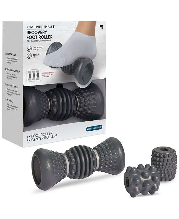 Sharper Image Recovery Foot Roller Compact Massager - Black