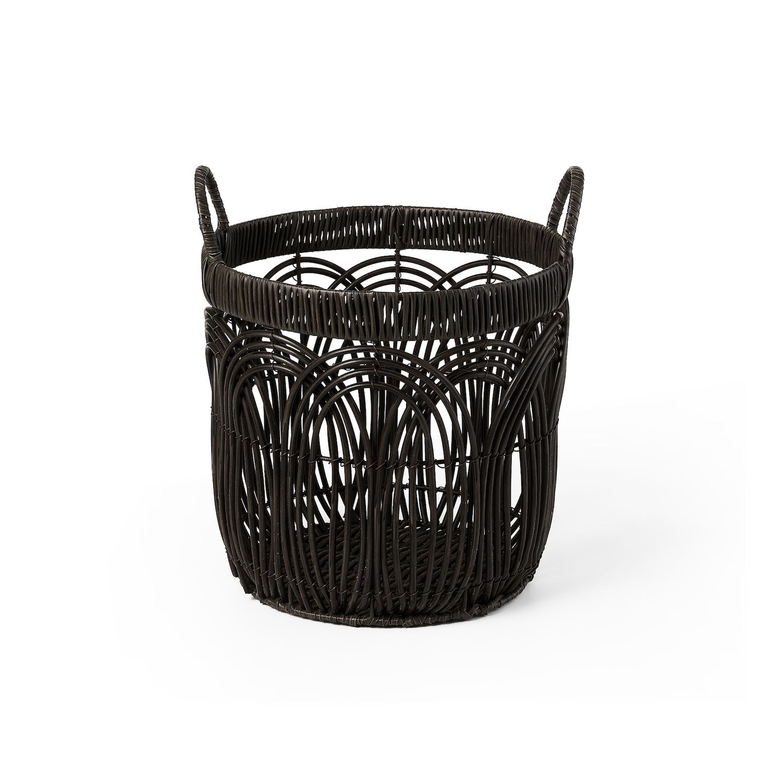 Saddle River Round Faux Wicker Decorative Basket 3-piece Set