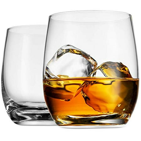 Godinger Old Fashioned Whiskey Glasses, Glass Beverage Cups, European Made - 12oz, Set of 4