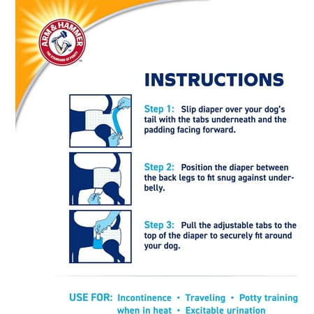 Arm & Hammer Female Dog Diapers, Size Large, 12 Count | Ultra-Absorbent with Leak-Proof Protection - Open Box