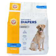 Arm & Hammer Female Dog Diapers, Size Large, 12 Count | Ultra-Absorbent with Leak-Proof Protection - Open Box