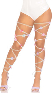 Leg Avenue Women's Iridescent Glitter Butterfly Leg Wraps, Multicolor, One Size