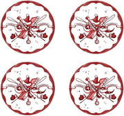 Juliska Country Estate Winter Frolic Ruby Coasters Set/4