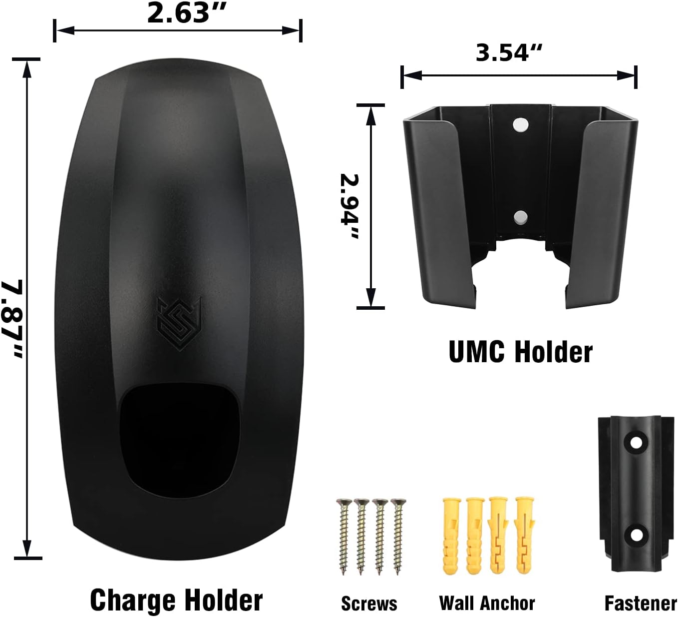 SEVEN SPARTA Charging Cable Holder with Chassis Bracket Compatible with Tesla Model 3 Model Y Model X Model S Charger Cable Organizer Car Accessories Wall Connector, Patent Approved (Black) - Open Box