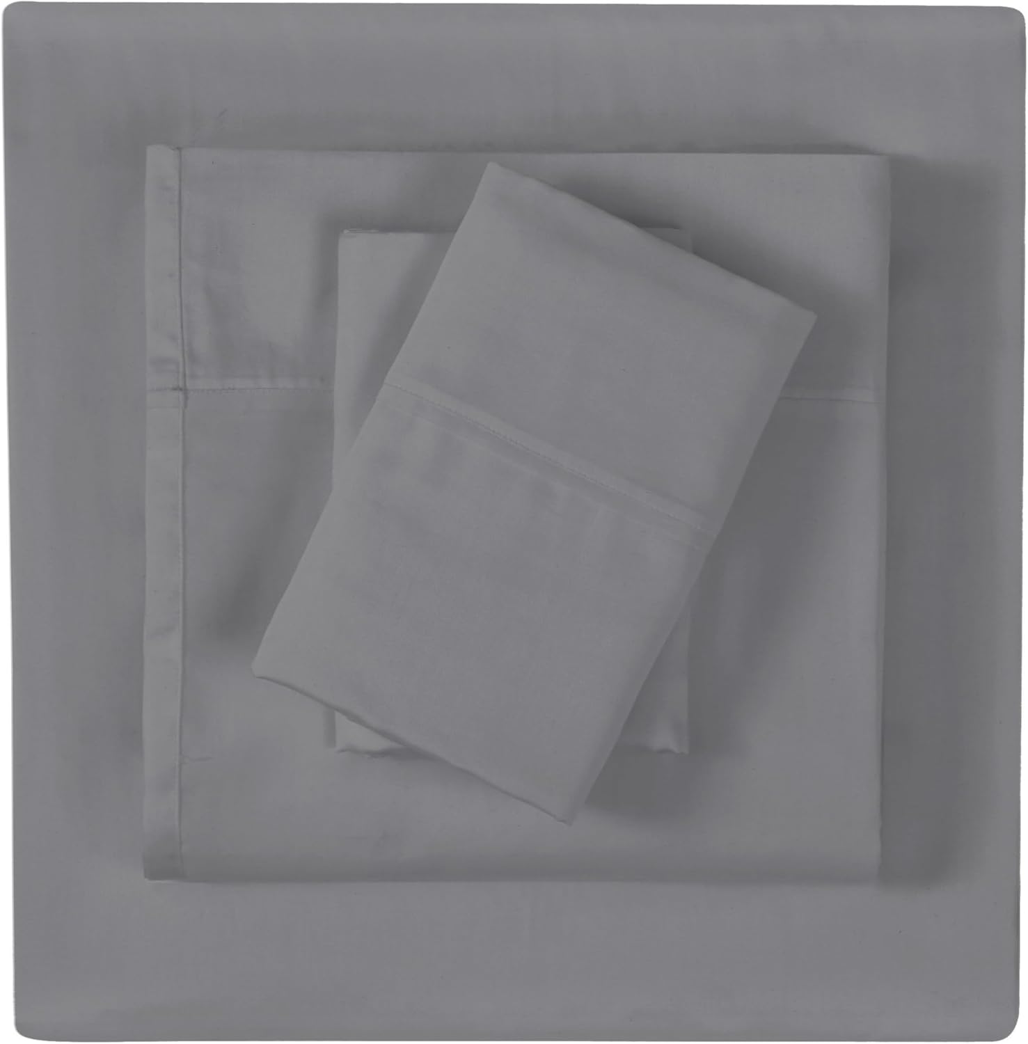 Vince Camuto 400TC Percale Sheets Grey Cotton 4-Piece King Sheet Set, Solid Color, 100% Cotton, for Men and Women, Oeko-TEX Certified Confidence