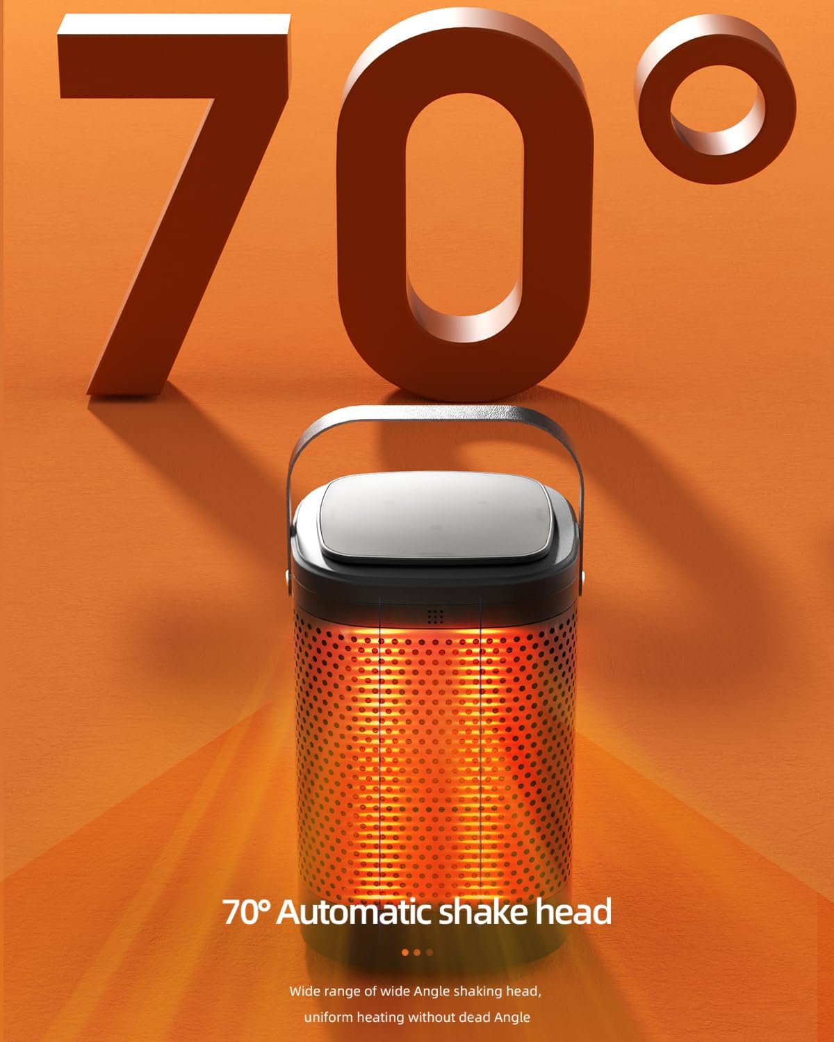 Space Heater Indoor 1500W Portable - Electric Heaters for Indoor Use with Thermostat 12H Timer, 70° Oscillation, Overheat Protection PTC Fast Heating for Office Bedroom Home XY-620S