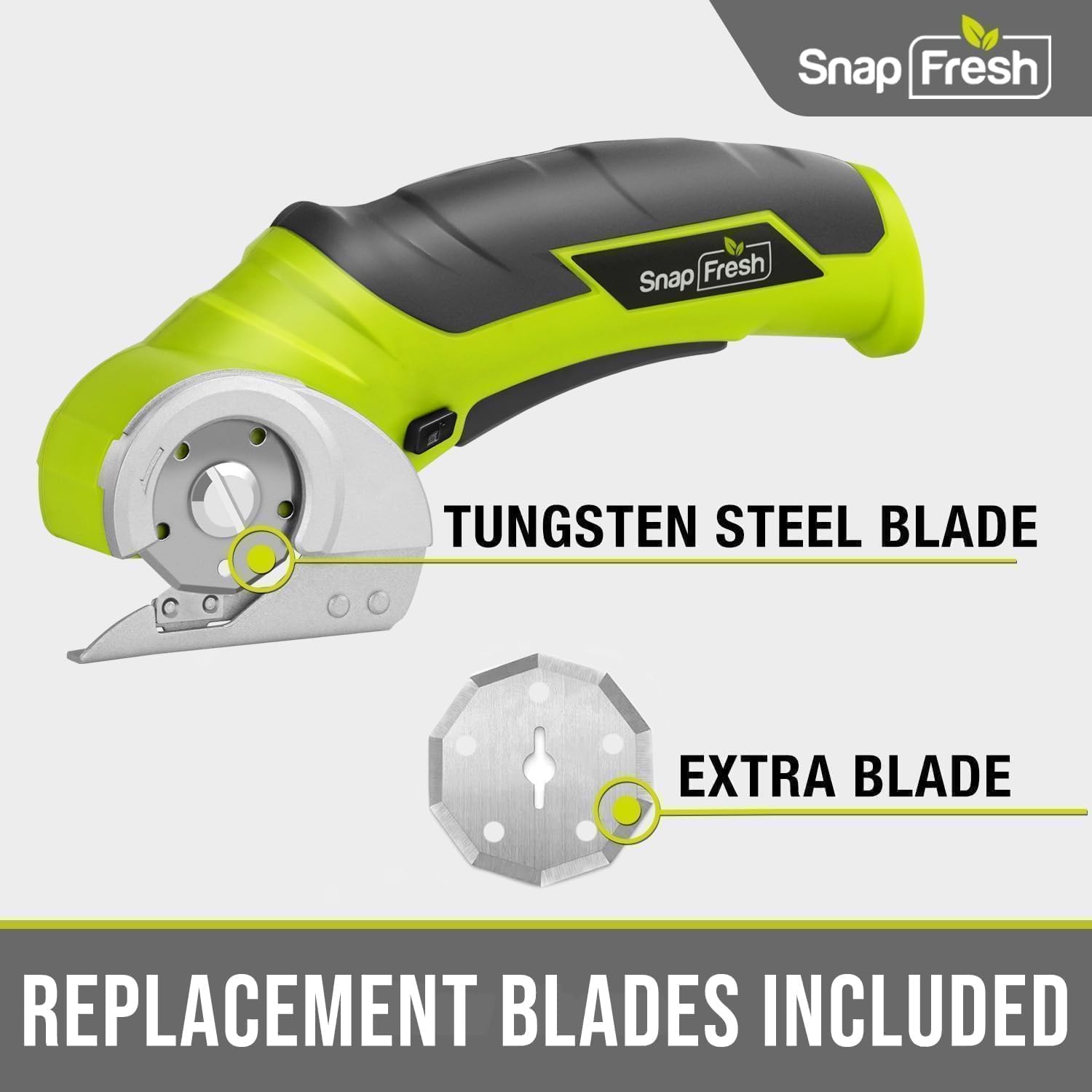 SnapFresh Cordless Electric Scissors, 4V Electric Mini Box Cutter (Green) - Open Box