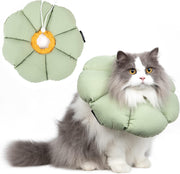 Cat Cone Collar,Cute Waterproof Cat Recovery Collar,Anti-Bite Lick Wound Healing Safety Elizabethan e Collar for Cats,Green Flower All-Season Style - Open Box