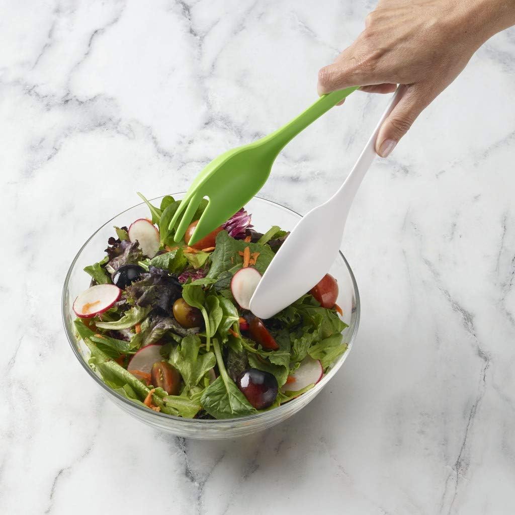Cuisinart Toss 'N Serve Salad Green & White Tongs, One Size, Green