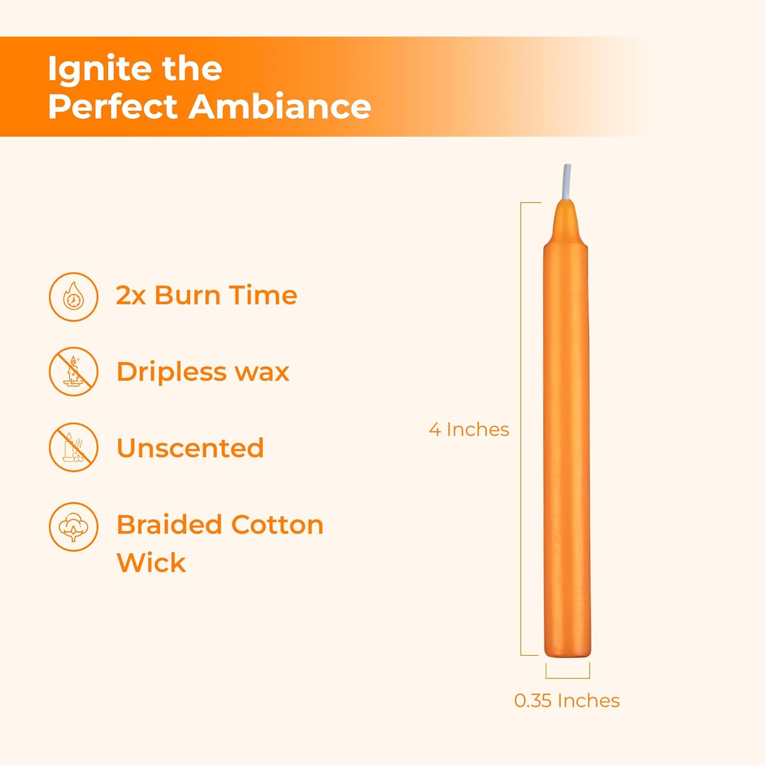 Spell Candles (Set of 20, Orange) - Open Box