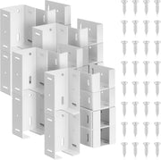 Hicarer 8 Pcs Heavy Duty Aluminum Fence Bracket with Screws for Vinyl Fencing Panel and Post Connection Deck Railing Bracket Kit Fits 2 3/4 Inch Rails - Open Box