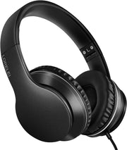 LORELEI X6 Over-Ear Wired Stereo Bass Headphones with Microphone, Space Black - Open Box