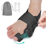 Bunion Corrector for Women and Men Big Toe,Upgraded Press-Button Bunions Correction,Toe Straightener with Bunion Relief,Suitable for Left and Right Feet,Large,Black 1Pack - Open Box
