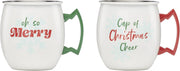 Cambridge 897619 20 Oz Christmas Cheer Moscow Mule Mugs, Set Of 2, Holiday Hosting