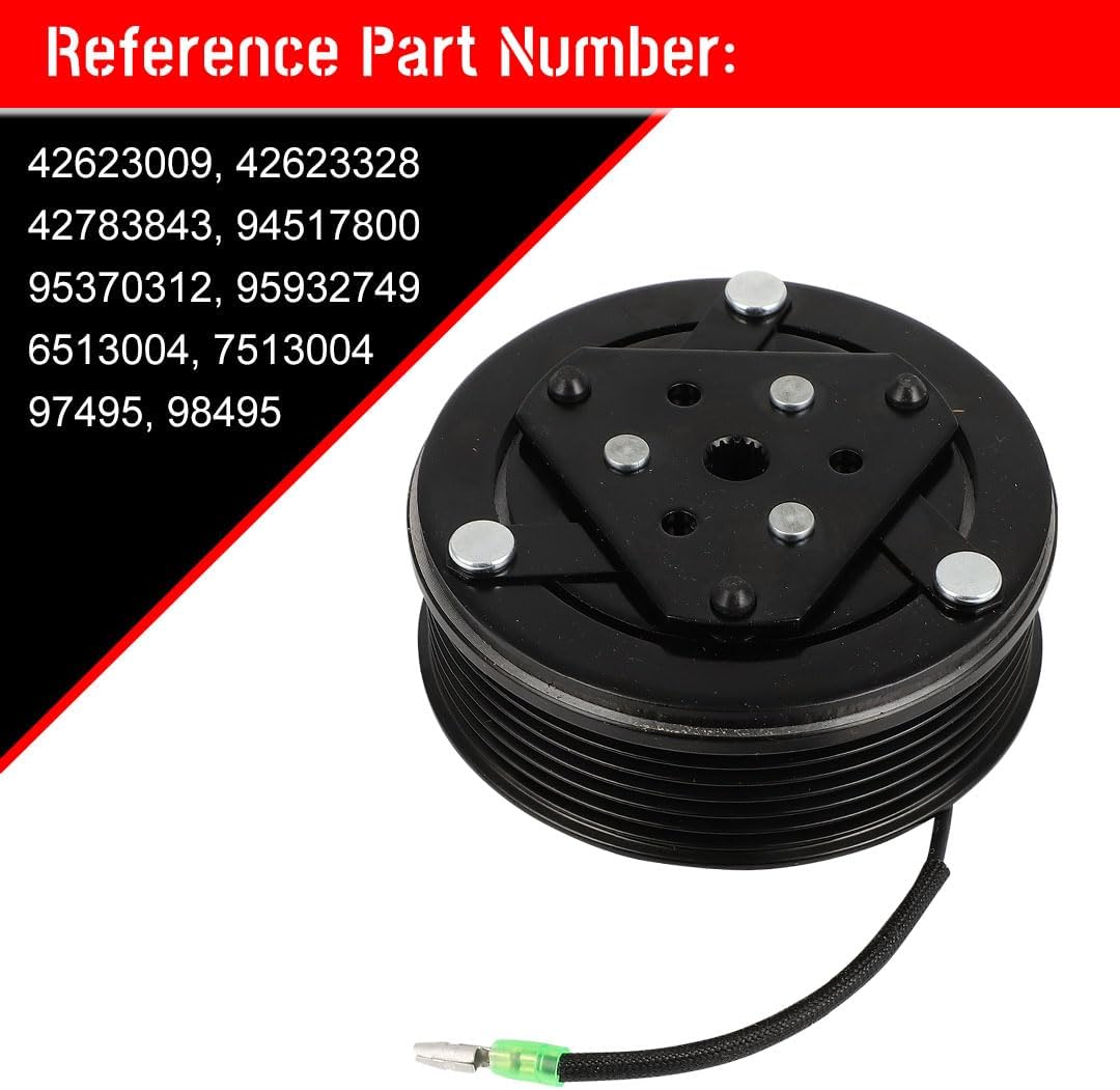 cciyu Air Conditioning Compressor Clutch 2009-2014 for Mitsubishi Lancer 2.0L 2009-2014 for Mitsubishi Lancer 2.4L Replaces AC Compressor for Car 6 Grooves - Open Box